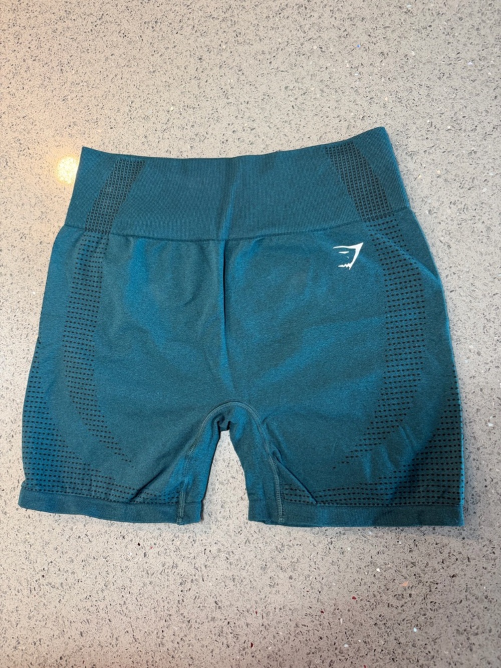 Gymshark Teal Seamless Bike Shorts with Perforated Panels